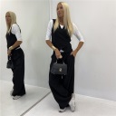 completo con pantalone palazzo e gilet incrociato couple